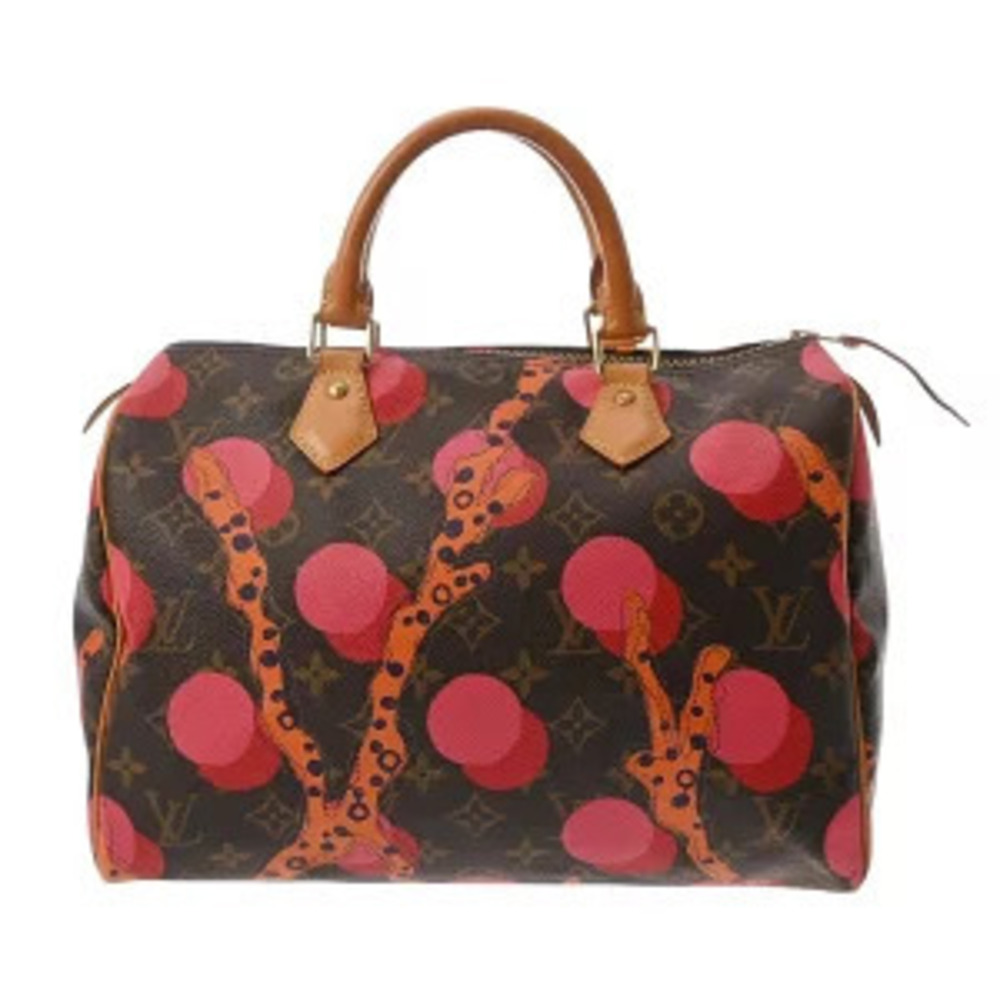 Louis Vuitton Monogram Lamarge Speedy Brown Red Canvas Handbag